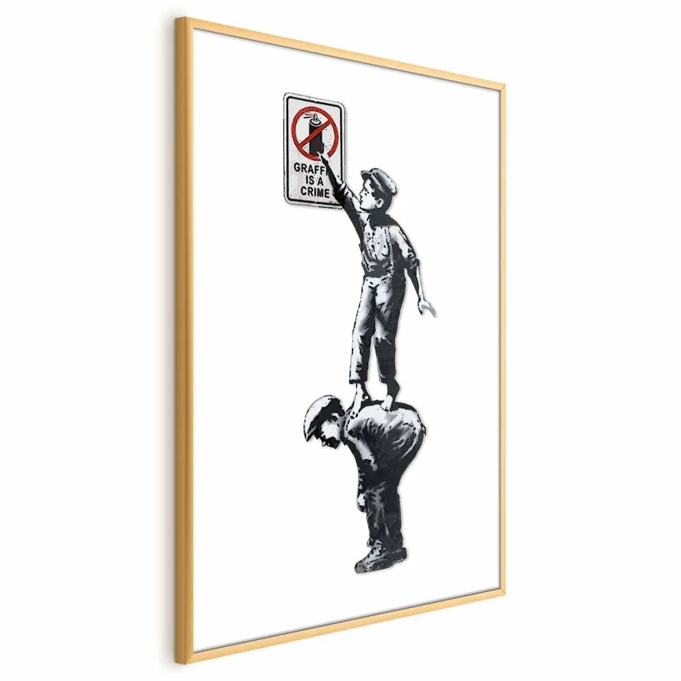 Plakat Graffiti 40x60 cm z ramą złotą z marginesem | MIRAT.