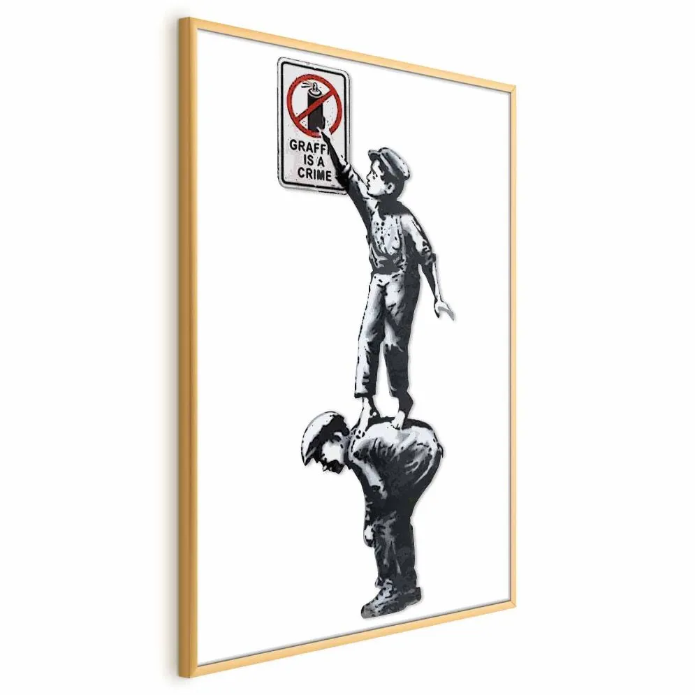Plakat Graffiti 29,7x42 cm z ramą złotą bez marginesu | MIRAT.