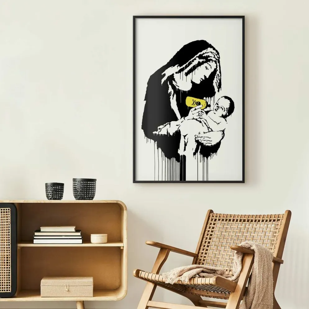 Plakat Karmiąca matka 21x30 cm z ramą czarną bez marginesu | MIRAT.