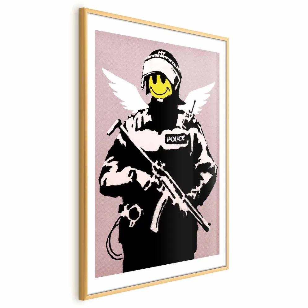 Plakat Policjant 40x60 cm z ramą złotą z marginesem | MIRAT.