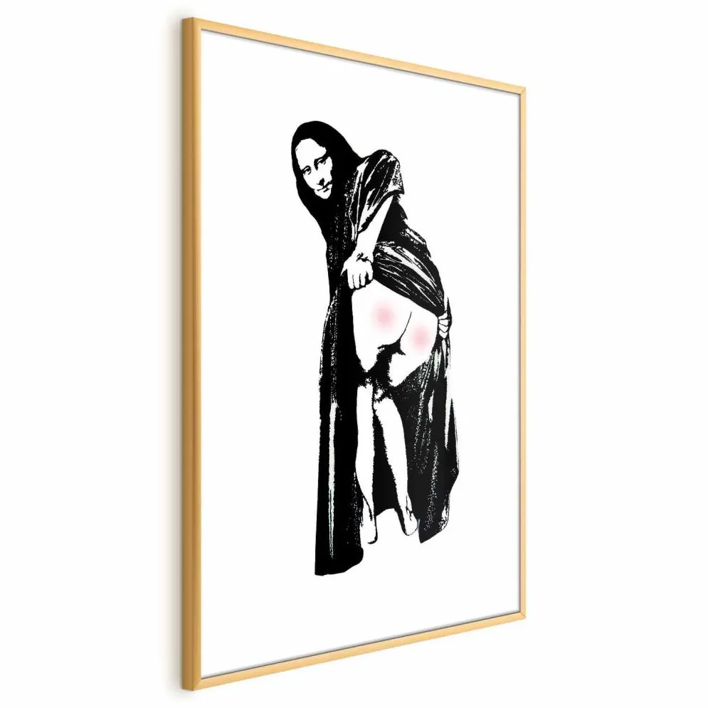 Plakat Bolesne siedzenie 29,7x42 cm z ramą złotą z marginesem | MIRAT.