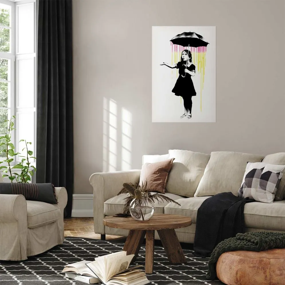 Plakat Dziewczynka z parasolką 40x60 cm bez ramy bez marginesu | MIRAT.