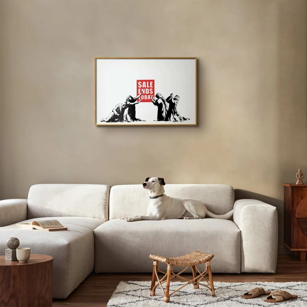 Plakat Wyprzedaż 30x21 cm z ramą złotą bez marginesu | MIRAT.