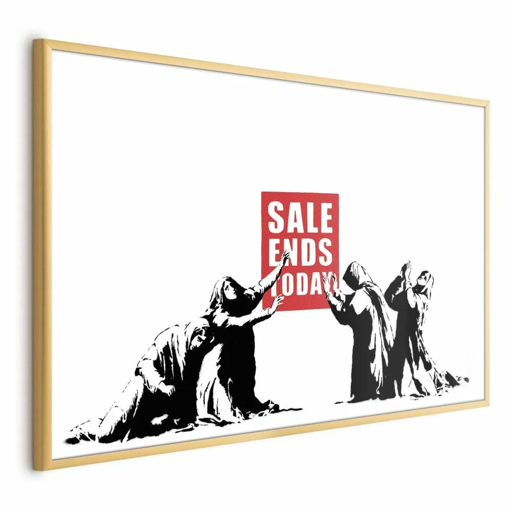 Plakat Wyprzedaż 30x21 cm z ramą złotą bez marginesu | MIRAT.