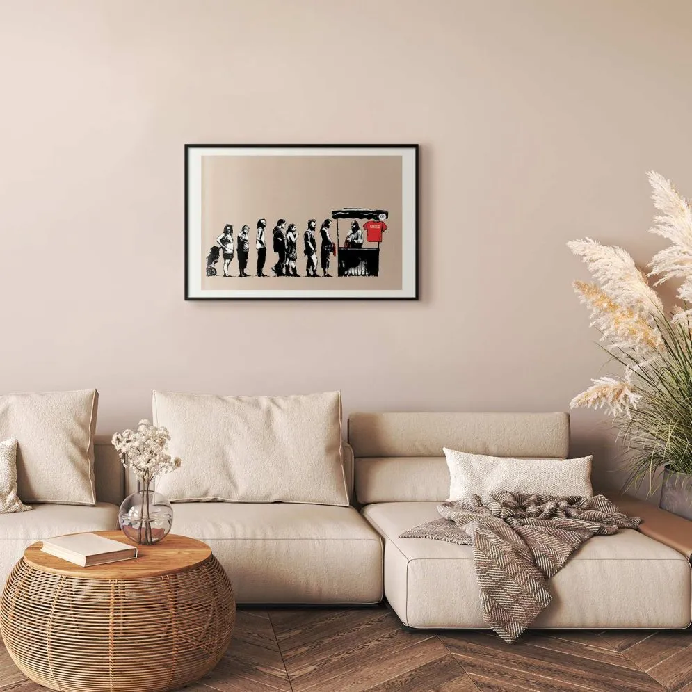 Plakat Zniszczyć kapitalizm 42x29,7 cm z ramą czarną z marginesem | MIRAT.