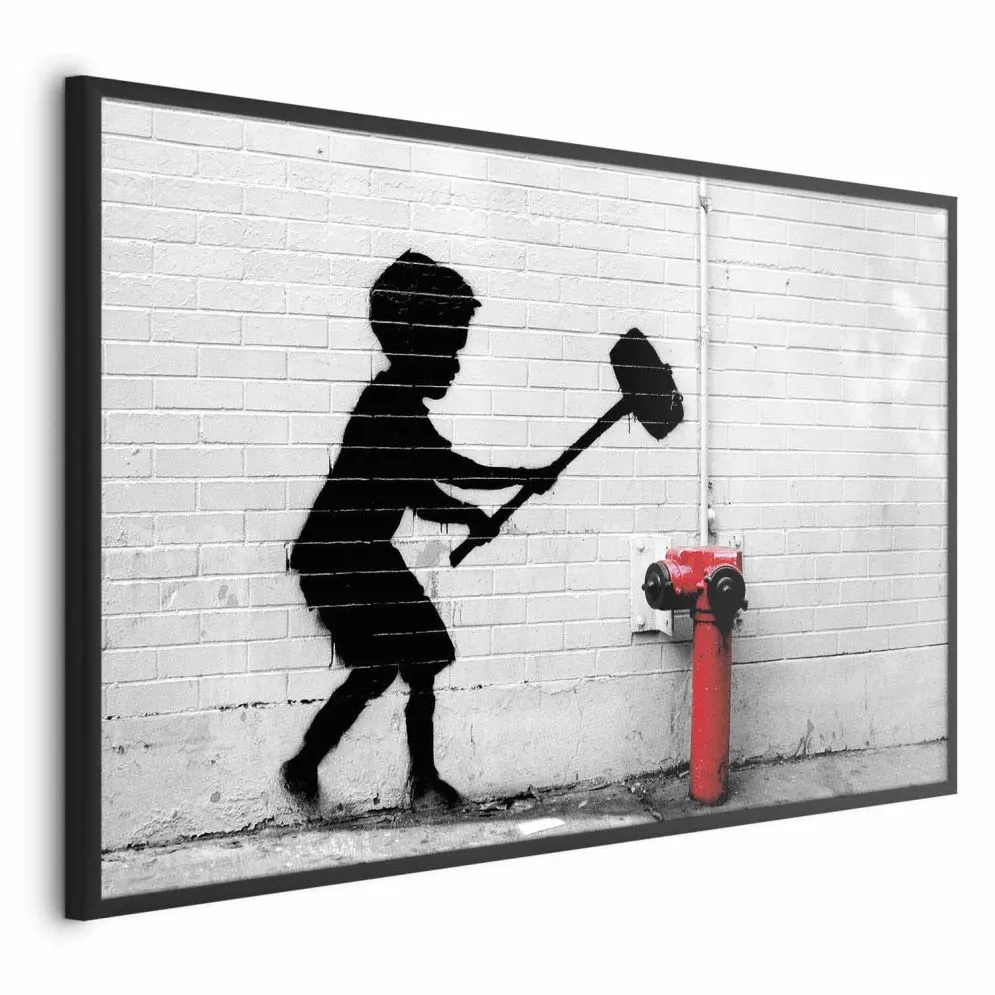 Plakat Zniszczyć hydrant 42x29,7 cm z ramą czarną bez marginesu | MIRAT.
