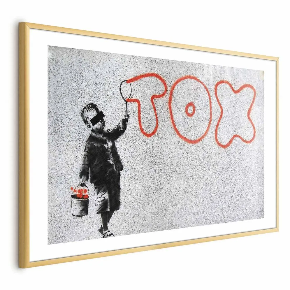 Plakat Toksyczny 42x29,7 cm z ramą złotą z marginesem | MIRAT.