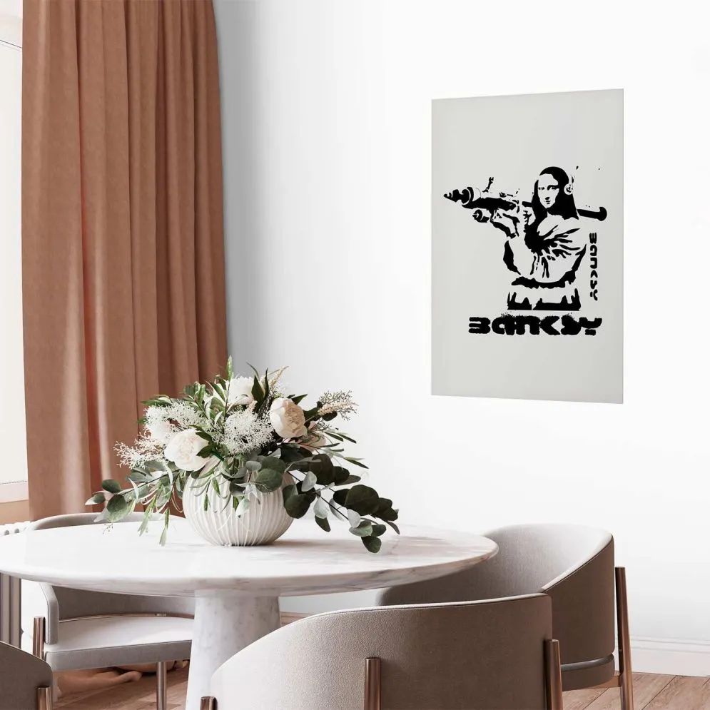 Plakat Mona Lisa z bazuką 60x90 cm bez ramy bez marginesu | MIRAT.