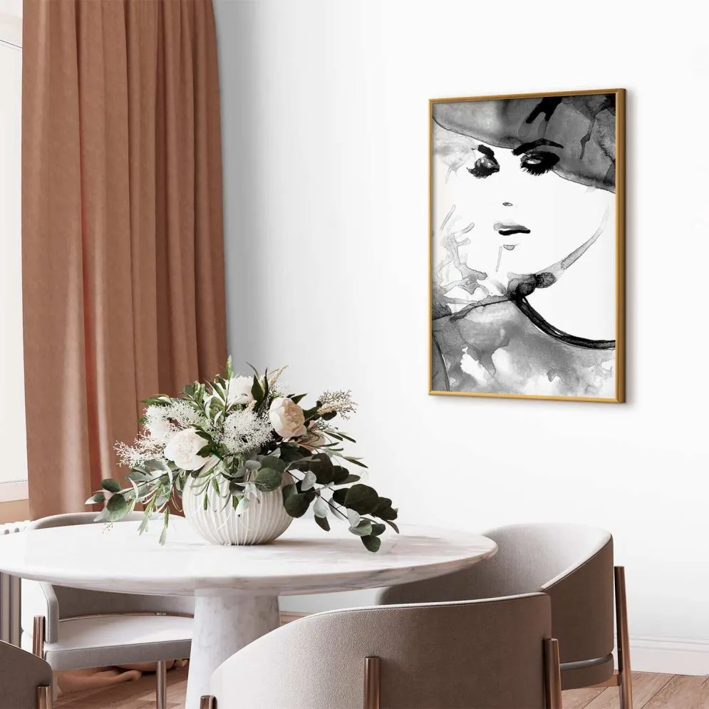 Plakat Zakochana elegancja 21x30 cm z ramą złotą bez marginesu | MIRAT.