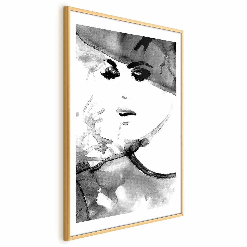 Plakat Zakochana elegancja 29,7x42 cm z ramą złotą z marginesem | MIRAT.