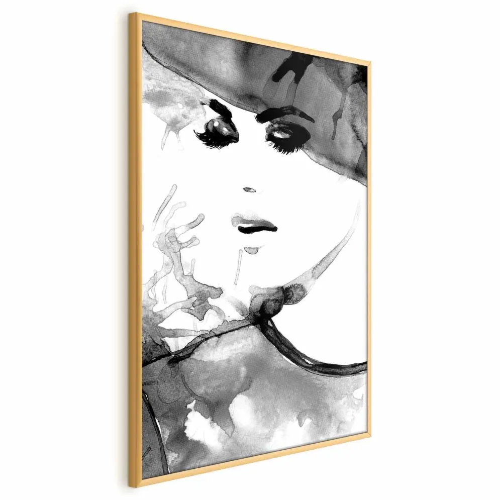 Plakat Zakochana elegancja 21x30 cm z ramą złotą bez marginesu | MIRAT.