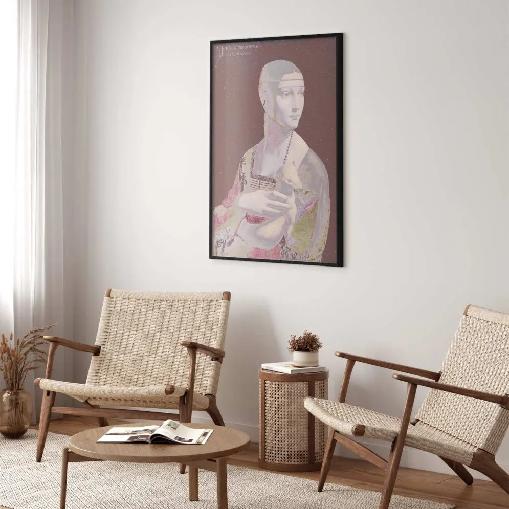 Plakat Pastelowa dama 29,7x42 cm z ramą czarną bez marginesu | MIRAT.