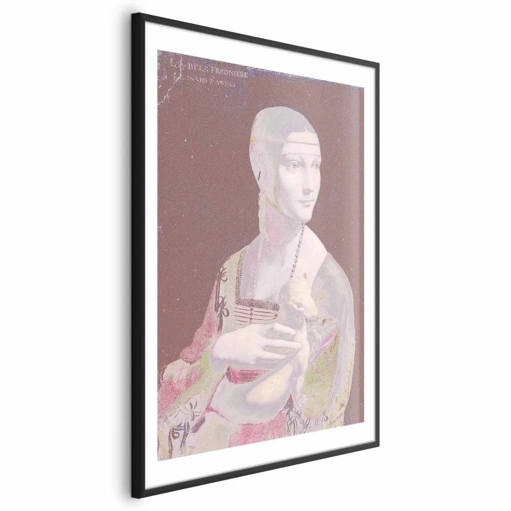 Plakat Pastelowa dama 21x30 cm z ramą czarną z marginesem | MIRAT.