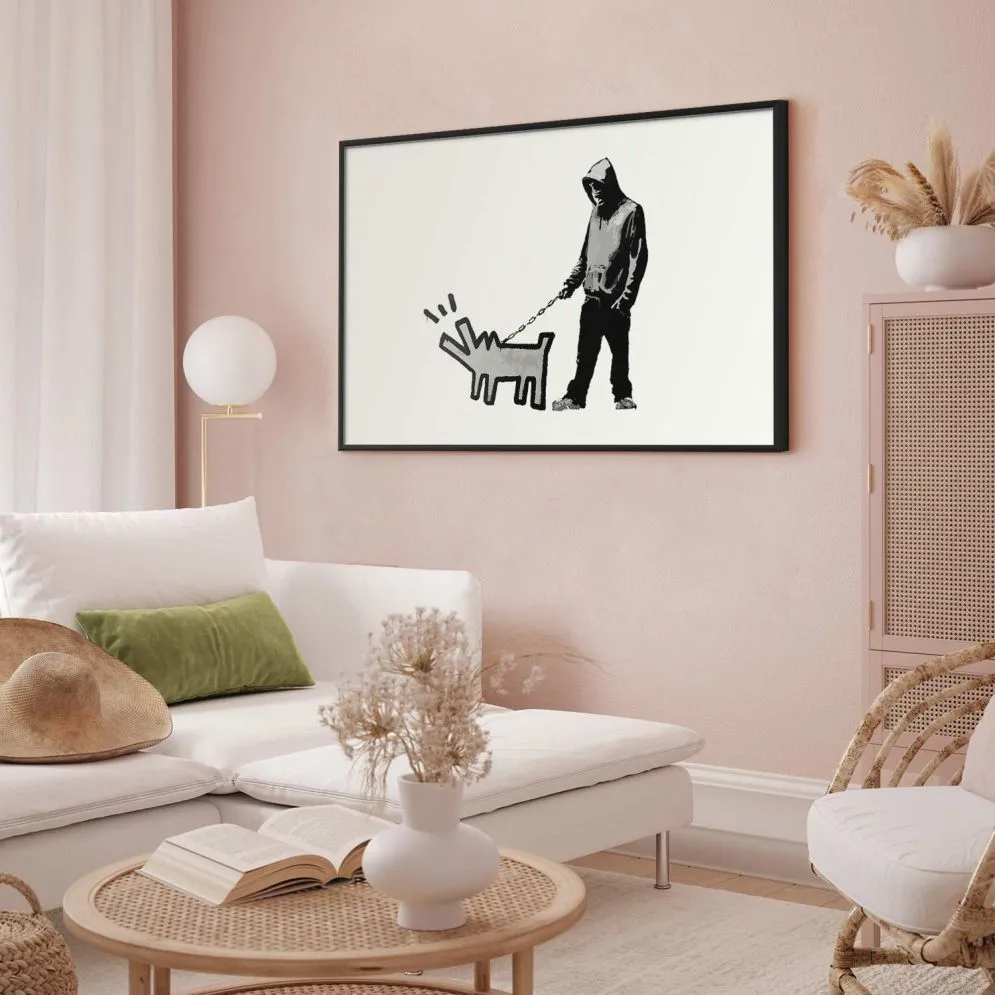 Plakat Dog Art 30x21 cm z ramą czarną z marginesem | MIRAT.