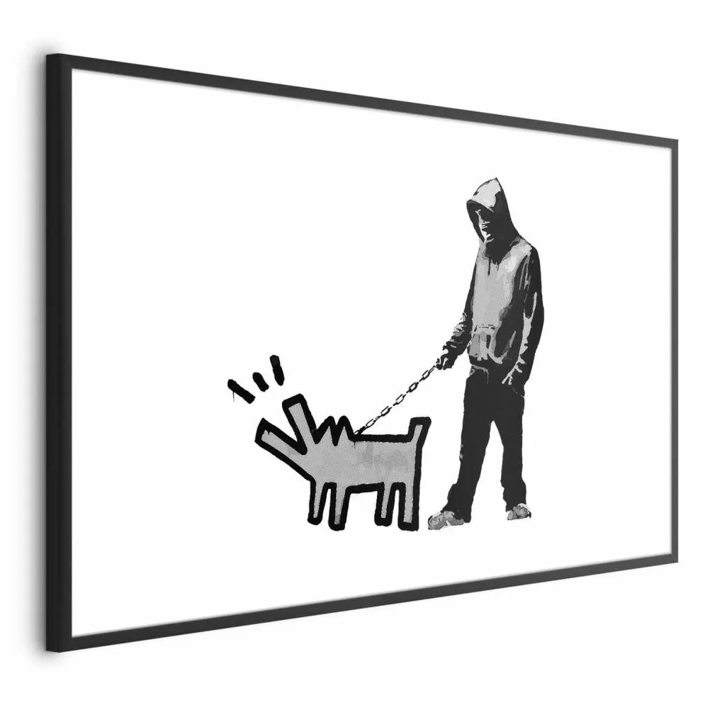 Plakat Dog Art 30x21 cm z ramą czarną z marginesem | MIRAT.