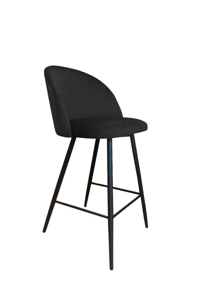 Hoker niski CLAUDINE VELVET czarny I sklep meblowy MIRAT. styl LOFT
