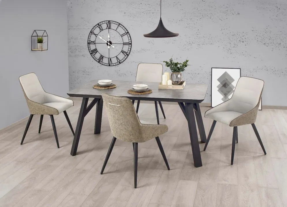 Stół HALIFAX beton/czarny w stylu loft | MIRAT. w stylu kolekcja