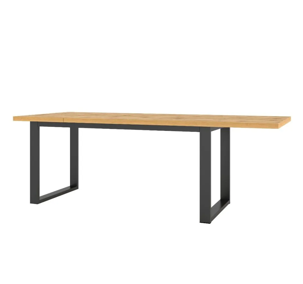 Stół rozkładany HALLE 170(220)x90 dąb wotan/czarny do jadalni I sklep meblowy MIRAT. styl LOFT