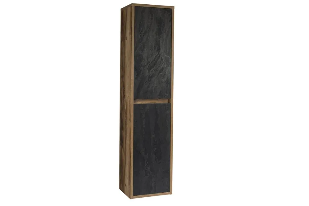 Szafka łazienkowa HAMPTON CONCRETE 80-01 ciemny beton/dąb słupek | MIRAT. styl LOFT