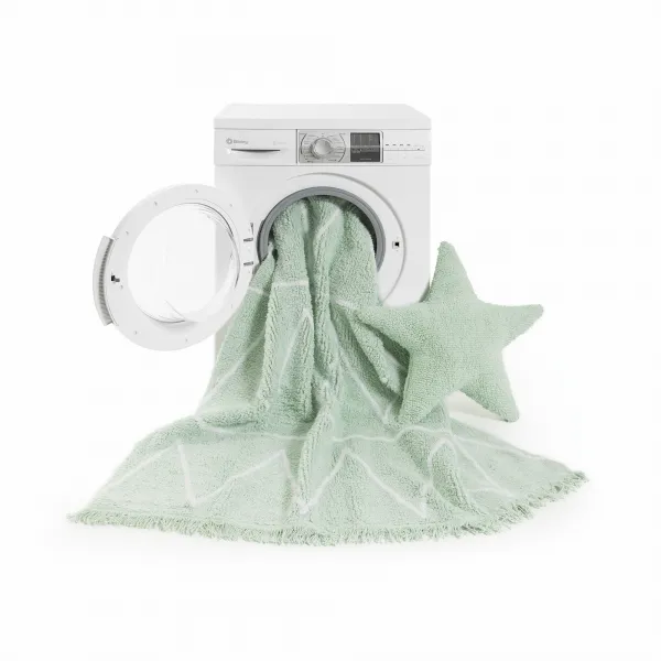 Dywan dziecięcy HIPPY MINT 120x160 zielony bawełniany we wzory | MIRAT.
