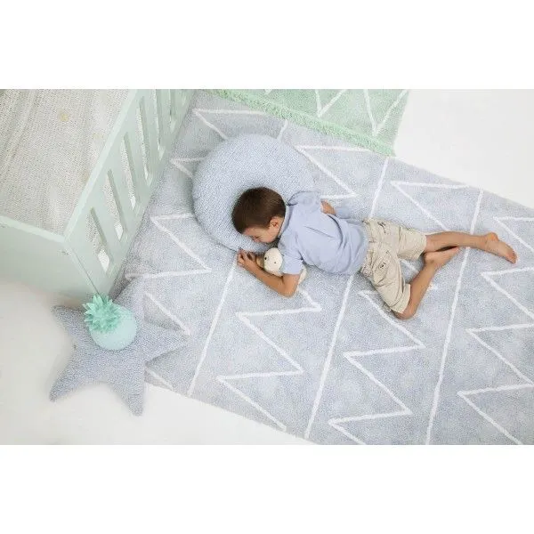 Dywan dziecięcy HIPPY SOFT BLUE 120x160 niebieski w geometryczne wzory | MIRAT.
