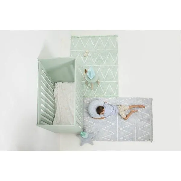 Dywan dziecięcy HIPPY SOFT BLUE 120x160 niebieski w geometryczne wzory | MIRAT.