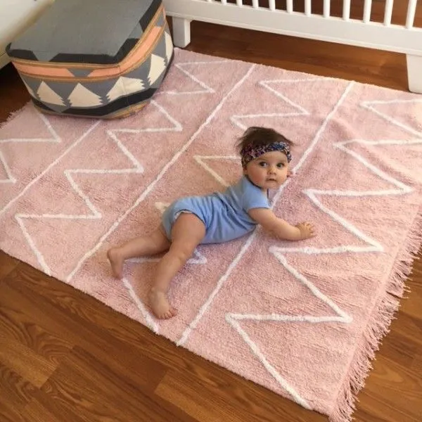 Dywan dziecięcy HIPPY SOFT PINK 120x160 różowy bawełniany | MIRAT.