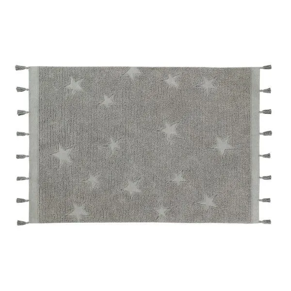 Dywan dziecięcy HIPPY STARS GREY 120x175 szary z frędzelkami | MIRAT.
