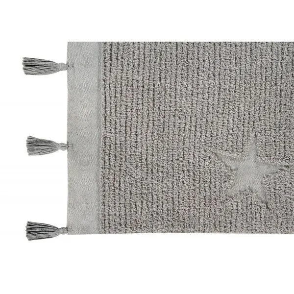 Dywan dziecięcy HIPPY STARS GREY 120x175 szary z frędzelkami | MIRAT.