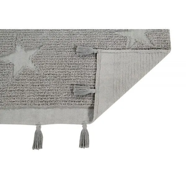 Dywan dziecięcy HIPPY STARS GREY 120x175 szary z frędzelkami | MIRAT.