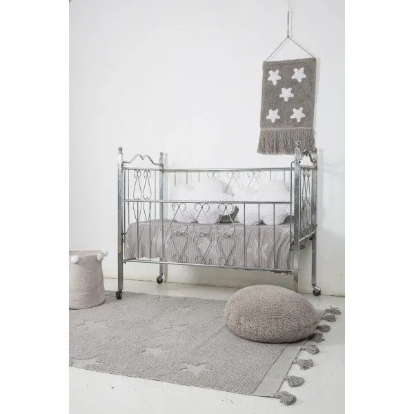Dywan dziecięcy HIPPY STARS GREY 120x175 szary z frędzelkami | MIRAT.