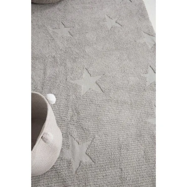 Dywan dziecięcy HIPPY STARS GREY 120x175 szary z frędzelkami | MIRAT.