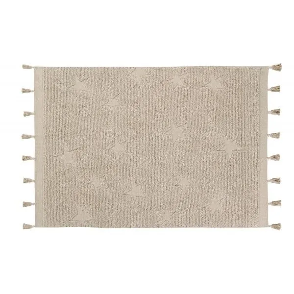 Dywan dziecięcy HIPPY STARS NATURAL 120x175 beżowy z frędzelkami | MIRAT.