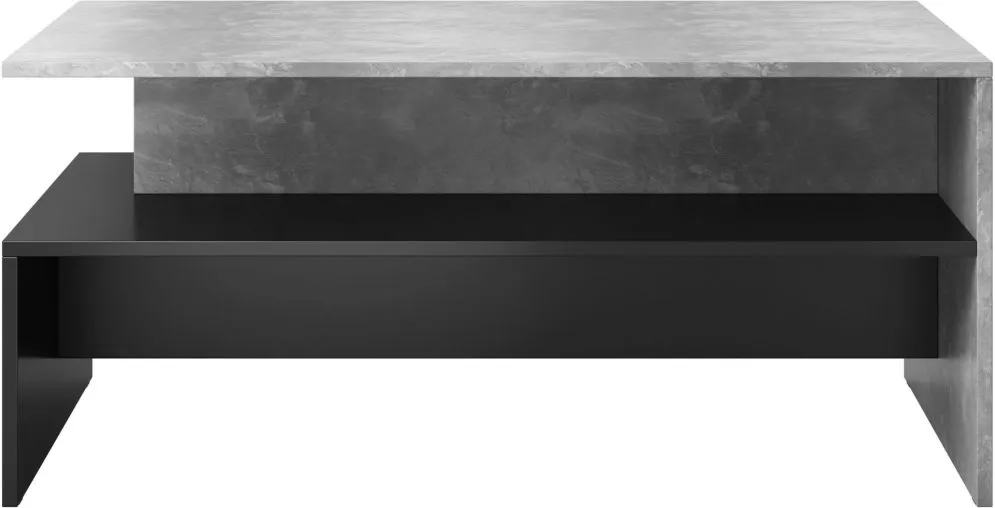 Stolik kawowy BAROS 100x60 jasny beton/czarny HELVETIA | MIRAT. styl LOFT kolekcja BAROS