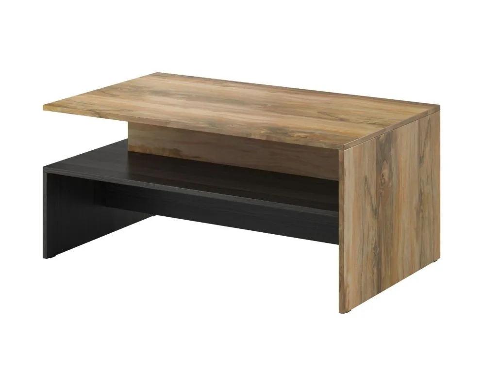 Stolik kawowy BAROS 100x60 orzech/czarny prostokątny I sklep meblowy MIRAT. styl LOFT kolekcja BAROS