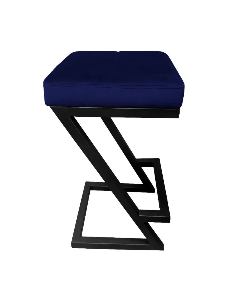 Hoker ZAZU VELVET granatowy na czarnym metalowym stelażu | MIRAT. w stylu LOFT kolekcja