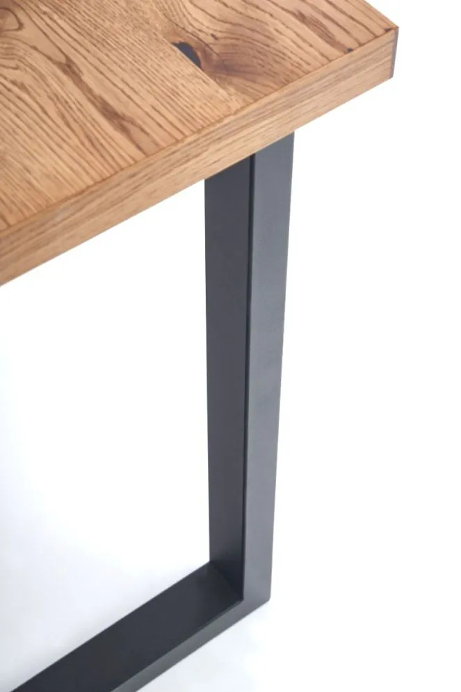 Stół HORUS 126(206)x80 jasny dąb/czarny fornirowany | MIRAT. w stylu LOFT kolekcja