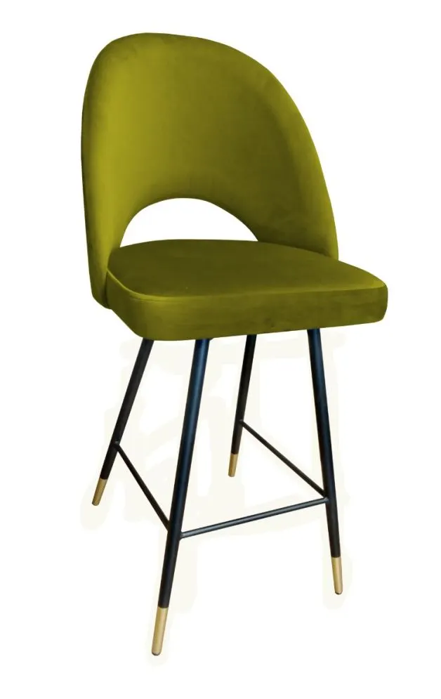 Hoker ISKAR BL VELVET GOLD oliwkowy na metalowych nogach | MIRAT. styl GLAMOUR