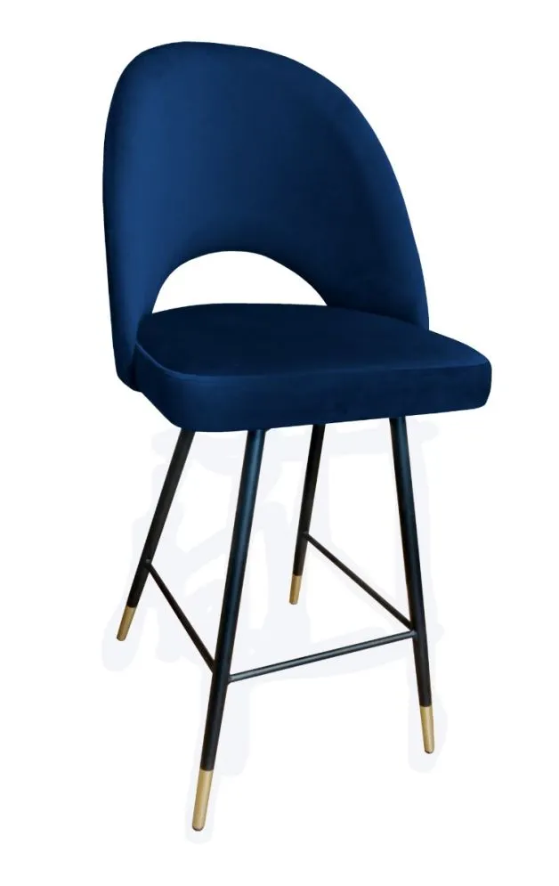 Hoker ISKAR VELVET GOLD granatowy na czarnych metalowych nogach | MIRAT. styl GLAMOUR