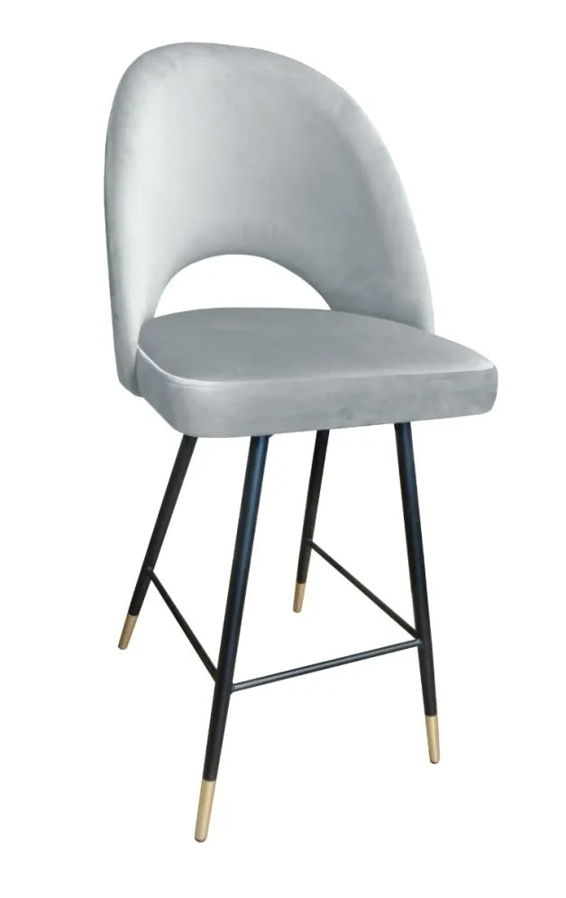 Hoker ISKAR VELVET GOLD jasno szary na czarnych metalowych nogach | MIRAT. styl GLAMOUR