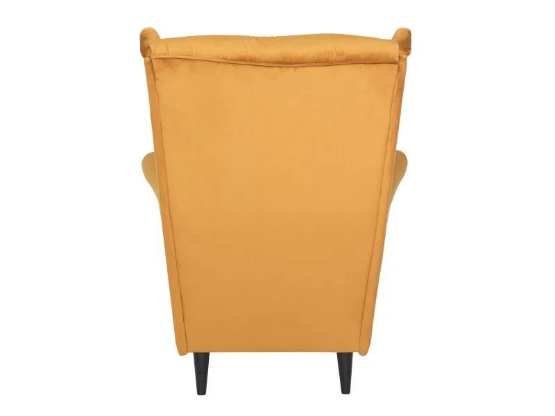 Fotel HARRY VELVET curry uszak do salonu | MIRAT. w stylu GLAMOUR, VINTAGE kolekcja