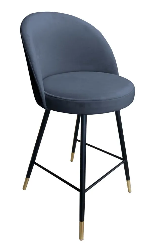 Hoker TANEW BL VELVET GOLD ciemno szary z oparciem | MIRAT. w stylu GLAMOUR kolekcja