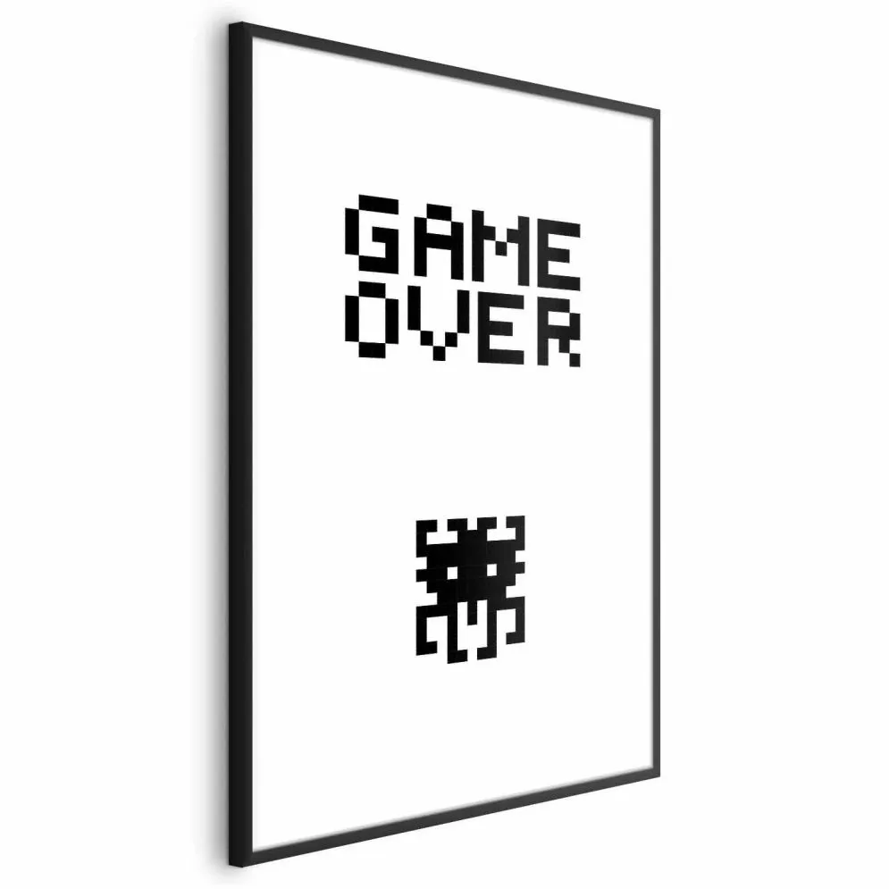 Plakat Game over 40x60 cm z ramą czarną z marginesem | MIRAT.