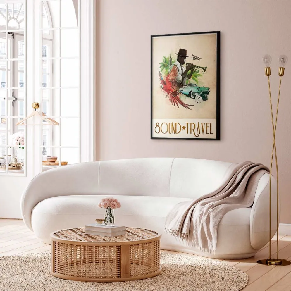 Plakat Sound Travel 29,7x42 cm z ramą czarną bez marginesu | MIRAT.