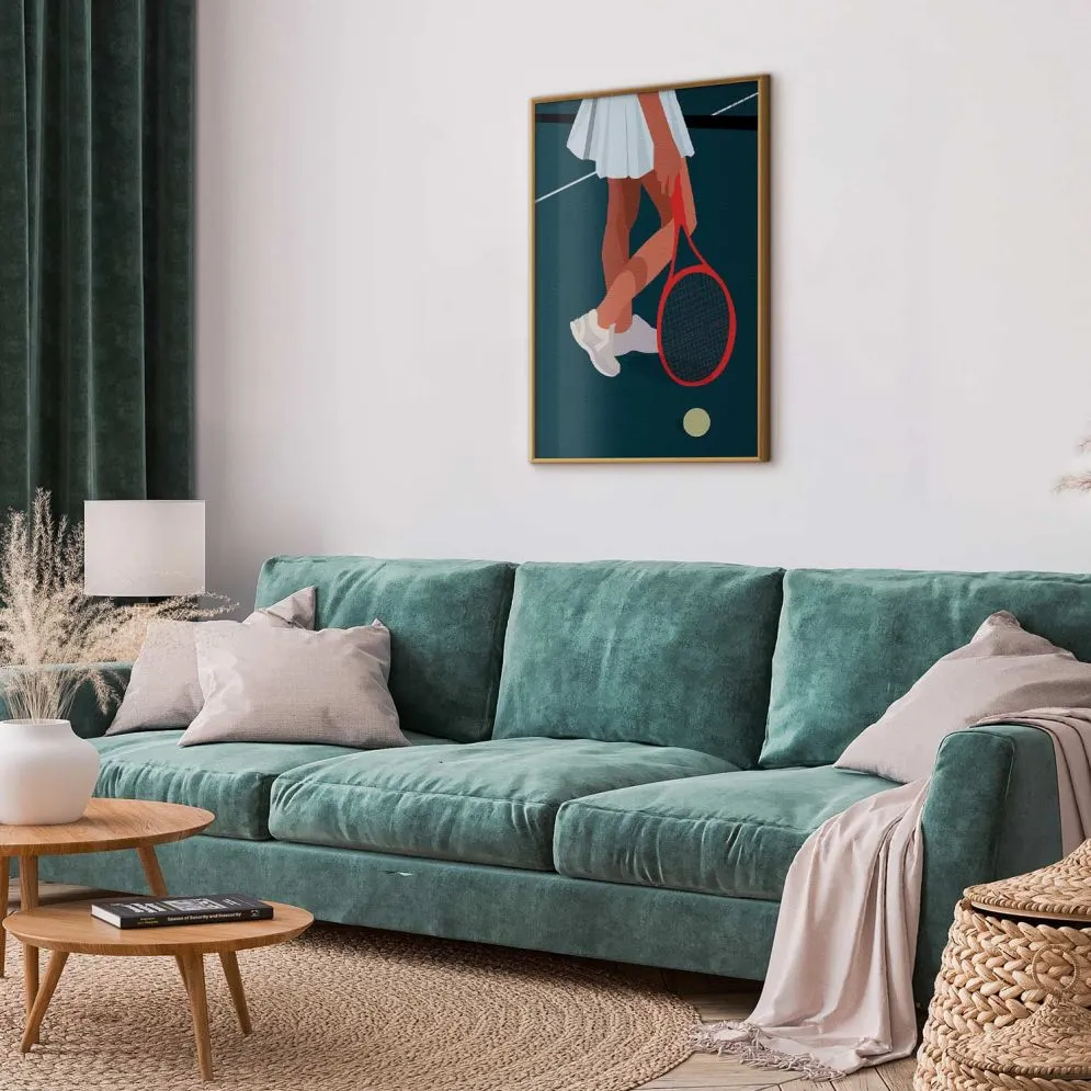 Plakat Tenisistka 60x90 cm z ramą złotą bez marginesu | MIRAT.
