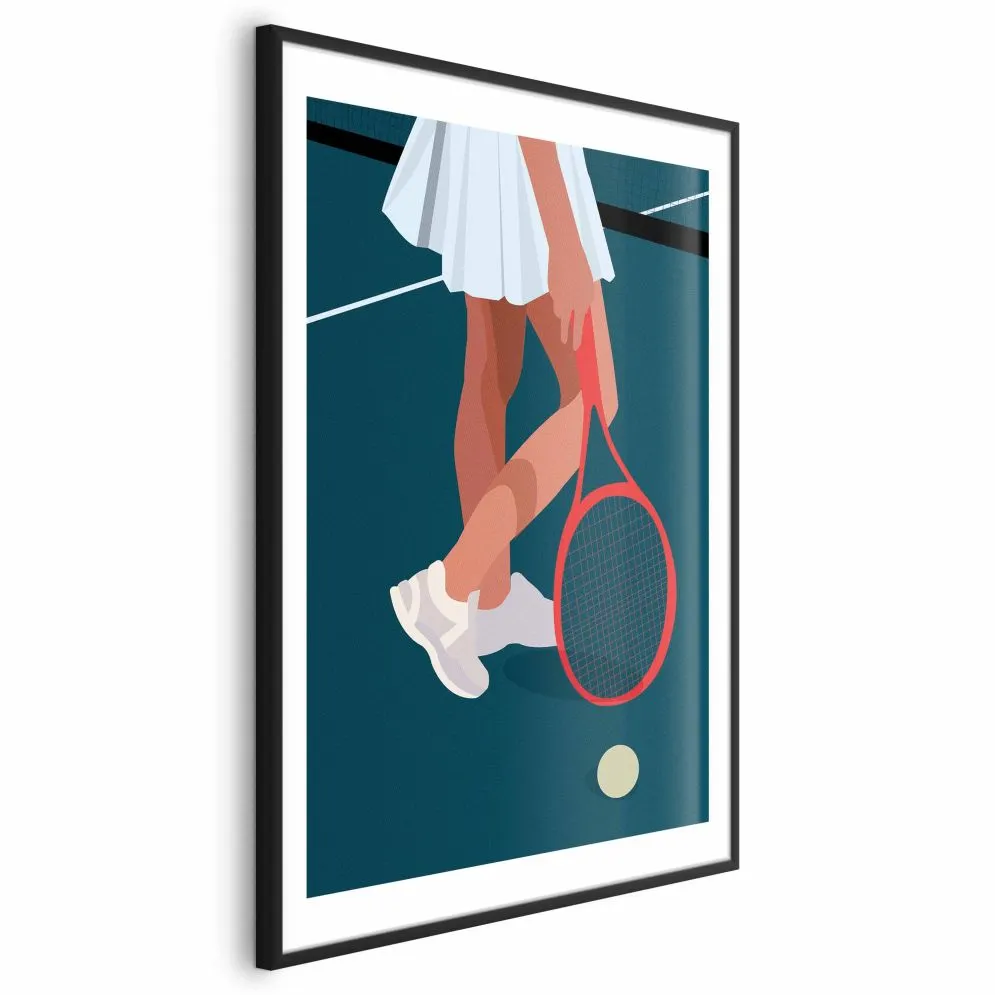 Plakat Tenisistka 60x90 cm z ramą czarną z marginesem | MIRAT.
