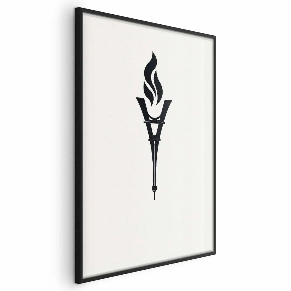 Plakat Znicz olimpijski 21x30 cm z ramą czarną bez marginesu | MIRAT.