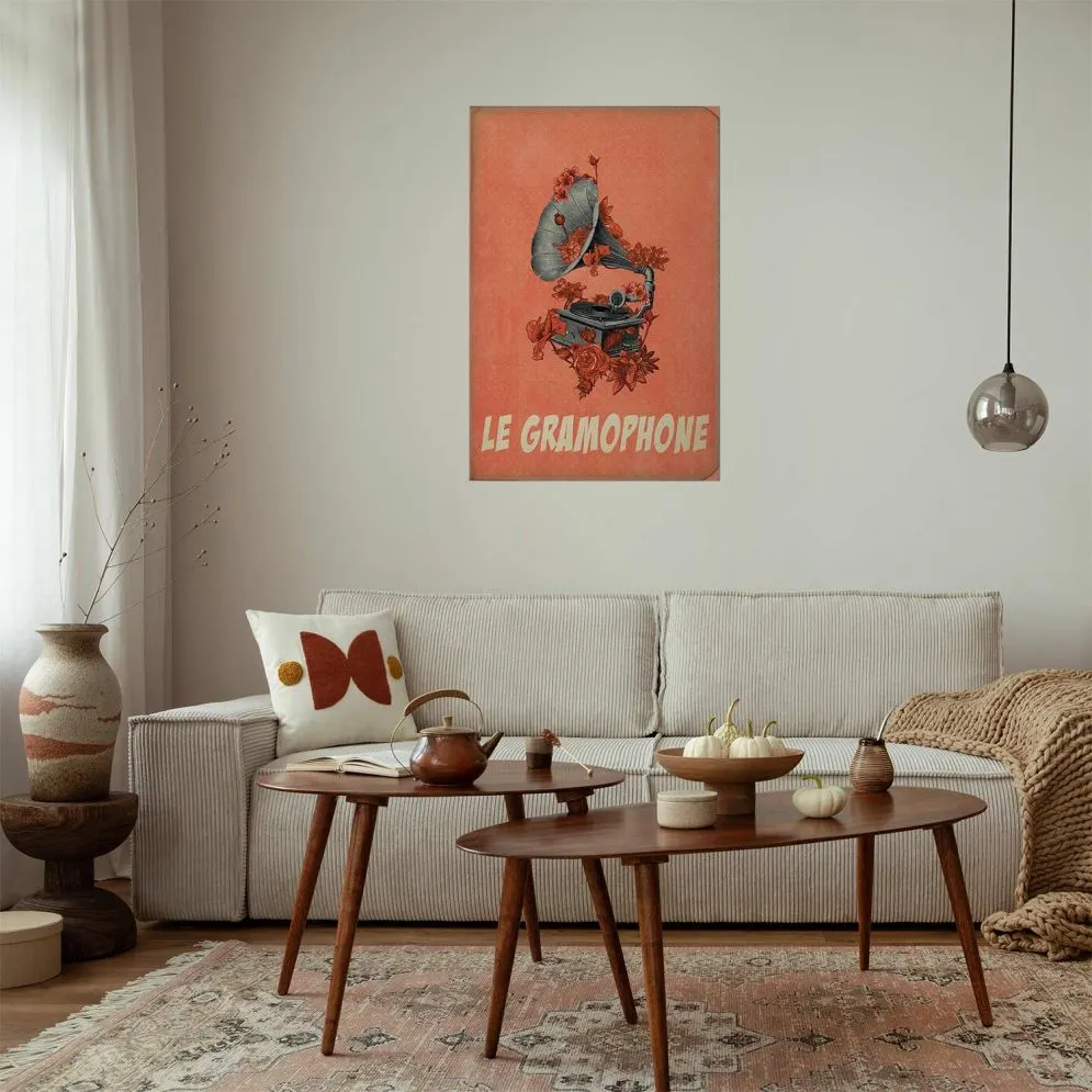 Plakat Gramofon 21x30 cm bez ramy bez marginesu | MIRAT.