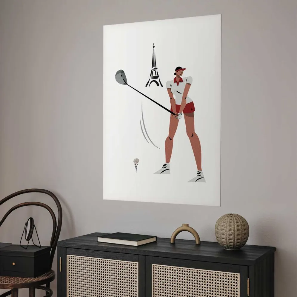Plakat Francuska golfistka 60x90 cm bez ramy bez marginesu | MIRAT.