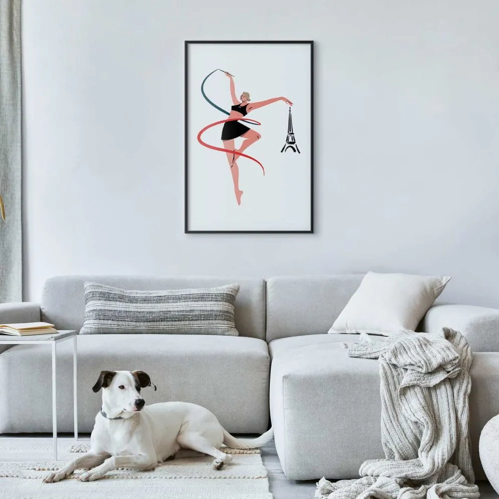 Plakat Gimnastyka artystyczna 60x90 cm z ramą czarną bez marginesu | MIRAT.